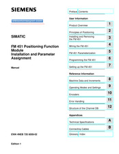 Siemens SIMATIC FM 451 Manual