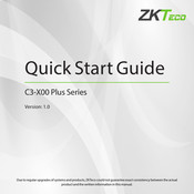 ZKTeco C3-X00 Plus Series Quick Start Manual