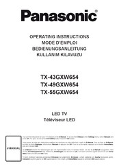 Panasonic TX-43GXW654 Operating Instructions Manual