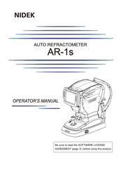 Nidek Medical AR-1s Operator's Manual