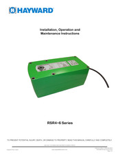 Hayward RSR6-0 Installation, Operation And Maintenance Instructions