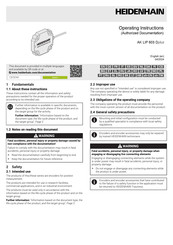 HEIDENHAIN AK LIP 603 Dplus Operating Instructions Manual