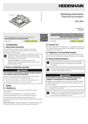 HEIDENHAIN MKV 9630 Operating Instructions Manual
