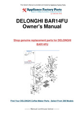 DeLonghi BAR14FU Owner's Instructions Manual