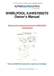 KitchenAid KAWS700GT0 Use & Care Manual