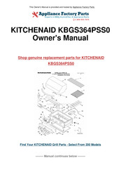 KitchenAid KBGS274PSS Installation Instructions And Use And Care Manual