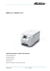 Hettich MIKRO 2.0 R Manual
