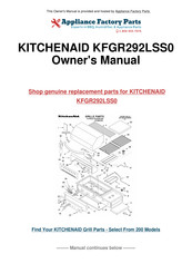 KitchenAid KFGR270 Installation Instructions And Use And Care Manual