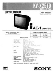 Sony TRINITRON KV-X21TD Service Manual