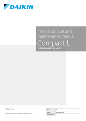 Daikin Compact L Instructions For Installation, Use And Maintenance Manual