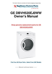 GE DBVH520EJ0WW Owner's Manual