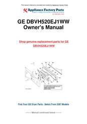 GE DBVH520EJ1WW Owner's Manual