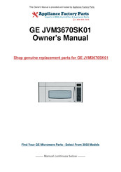 GE Spacemaker XL JVM3670SK01 Owner's Manual