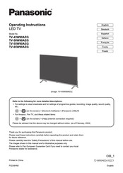 Panasonic TV-55W90AEG Operating Instructions Manual