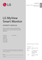 LG MyView 27SR73U Owner's Manual