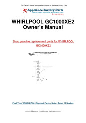 Whirlpool GC1000 Use And Care Manual