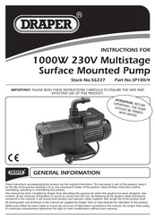 Draper 56227 Instructions Manual