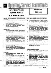 MTD 123-640 Operating/Service Instructions Manual