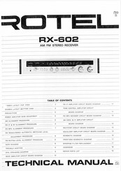 Rotel rx-602 Technical Manual
