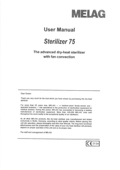 MELAG Sterilizer 75 User Manual