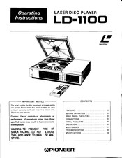 Pioneer LD-1100 Operating Instructions Manual