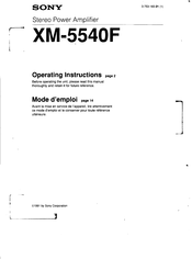 Sony XM-5540F Operating Instructions Manual
