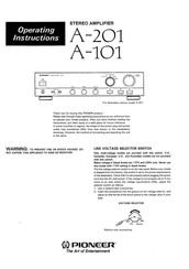 Pioneer A-201 Operating Instructions Manual