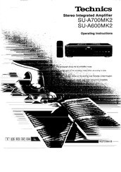 Technics SU-A600MK2 Operating Instructions Manual