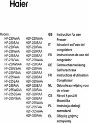 Haier HF-220SAA Instructions For Use Manual