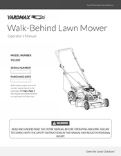 YARDMAX YG1650 Operator's Manual
