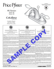 Black & Decker Price Pfister Catalina 48 Series Installation Instructions Manual