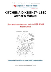 KitchenAid KFGR270 Installation Instructions And Use & Care Manual