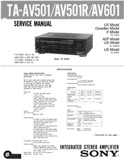 Sony TA-AV501 Service Manual