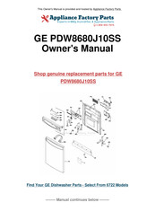GE Profile PDW9200 Series Installation Instructions Manual