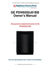 GE Profile PDW9200 Series Installation Instructions Manual