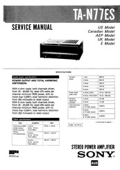 Sony TA-N77ES Service Manual