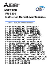 Mitsubishi Electric FR-E800 Instructions, Manual, Maintenance