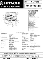 Hitachi TRK-7800E Service Manual