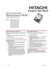 Hitachi HDT725025VLAT80 Quick Installation Manual