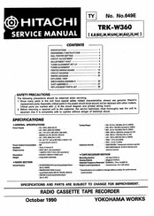 Hitachi TRK-W360 Service Manual