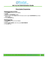 NEC UNIVERGE SL2100 Administration Manual