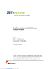 FARONICS DEEP FREEZE ENTERPRISE - INTEGRATING WITH BIGFIX PATCH MANAGER 6-5-2009 Manual