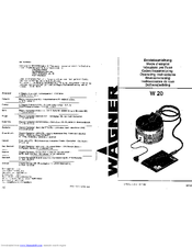WAGNER W 20 Operating Instructions Manual