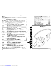 WAGNER W 850 E Operating Instructions Manual