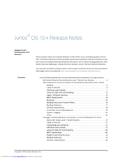 Juniper JUNOS OS 10.4 - RELEASE NOTES Release Note
