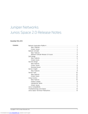 Juniper JUNOS SPACE 2.0 - RELEASE NOTES Release Note