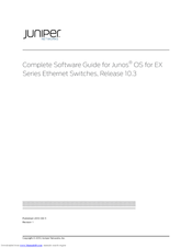 Juniper JUNOS OS 10.3 - SOFTWARE Manual
