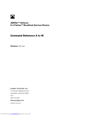 Juniper JUNOSE 11.1.X - COMMAND REFERENCE A TO M 4-9-2010 Command Reference Manual