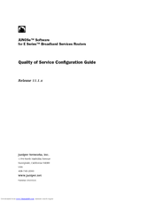 Juniper JUNOSE 11.1.X - QUALITY OF SERVICE CONFIGURATION GUIDE 3-21-2010 Configuration Manual
