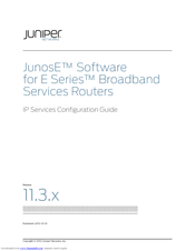 Juniper JUNOSE SOFTWARE FOR E SERIES 11.3.X - IP SERVICES CONFIGURATION GUIDE 2010-10-01 Configuration Manual